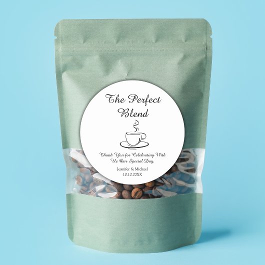 完璧なブレンド，結婚の感謝していあなたコーヒー ラウンドシール