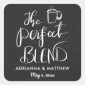 完璧なブレンド |黒板結婚式の引き出物 スクエアシール (正面)