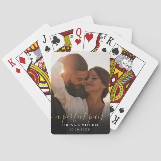 完璧なペアのスクリプトフォト結婚式の引き出物 トランプ (裏面)