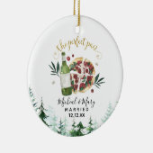 完璧なペアビールとピザ結婚のオーナメントギフト セラミックオーナメント (右)