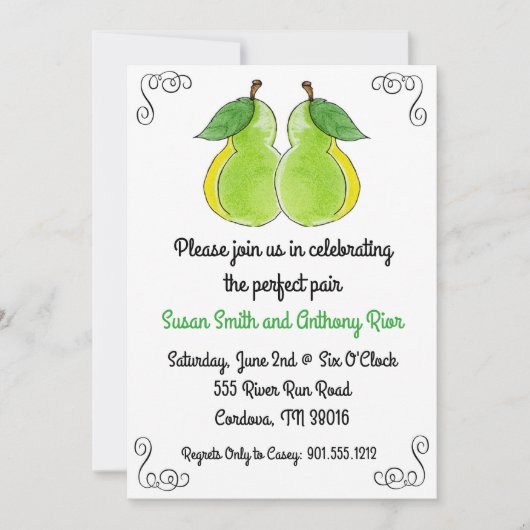 完璧なペアブライダルシャワーの招待状 招待状