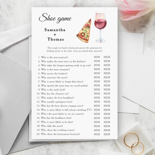 完璧なペアブライダルシャワーシューゲーム