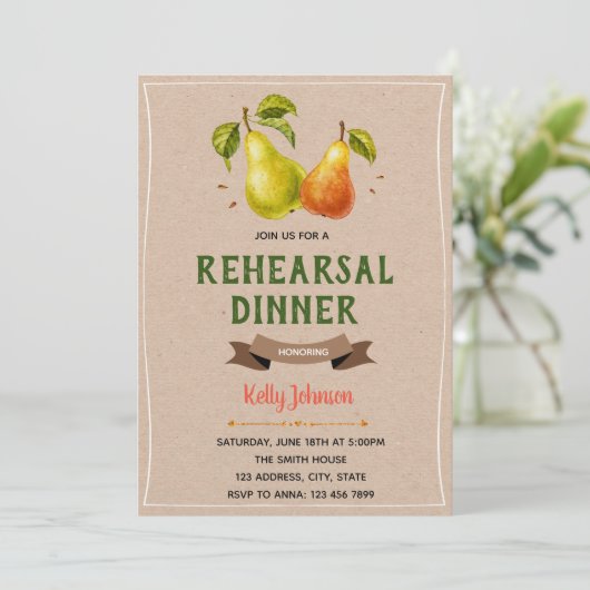 完璧なペアリハーサルディナーの招待 招待状 (スタンド正面)