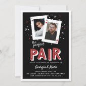 完璧なペア カジノ テーマのエンゲージメントパーティー 招待状 (正面)