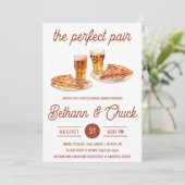 完璧なペア！ピザとビールブライダルシャワー 招待状 (スタンド正面)