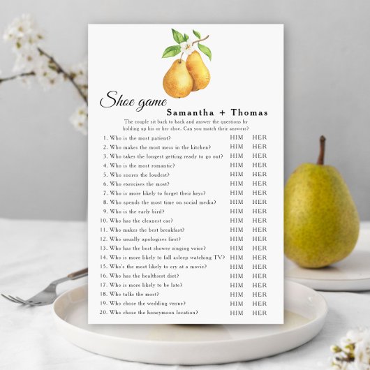 完璧なペア – ブライダルシャワーシューゲーム