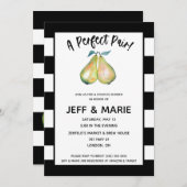 完璧なペア！ペシモダンカップルブライダルシャワー 招待状 (正面/裏面)