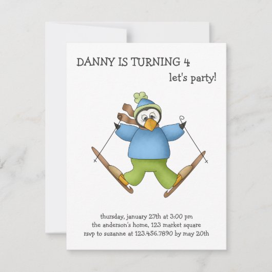 完璧なペンギン·スキー 招待状 (正面)