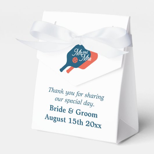 完璧なマッチかわいいピックボールテーマ結婚ズ フェイバーボックス (正面サイド)