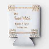 完璧なマッチカップルのゴールドヴィンテージグリッター 缶クーラー (裏面)