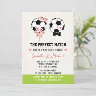 完璧なマッチサッカーボール結婚式招待状 招待状