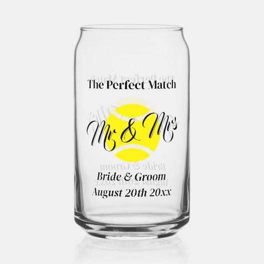 完璧なマッチテーマ結婚の缶グラス ガラス缶 (裏面)