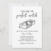 完璧なマッチ手描きカップルのシャワー 招待状 (正面)