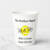 完璧なマッチ素晴らしテニステーマ結婚の 紙コップ (裏面)