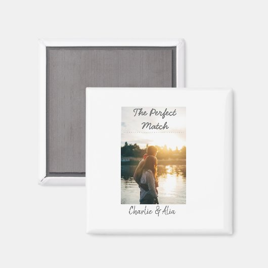 完璧なマッチ結婚のカップルの写真が追加さモダンれる マグネット (正面/裏面)