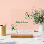 完璧なマッチ追加カップル名の日付テクスチャyea アクリルサイン (ウェディング)