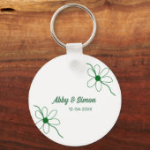 完璧なマッチ追加カップル名の日付テクスチャyea キーホルダー (裏面)