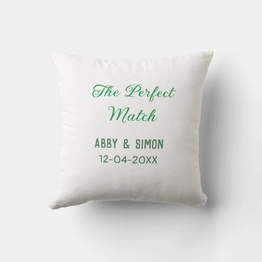完璧なマッチ追加カップル名の日付テクスチャyea クッション (裏面)