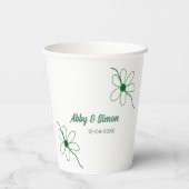 完璧なマッチ追加カップル名の日付テクスチャyea 紙コップ (裏面)