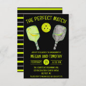 完璧なマッチ!ピックボール婚約パーティ 招待状 (正面/裏面)