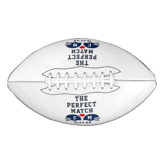 完璧なマッチ・フットボール結婚のモノグラム アメリカンフットボール (正面)