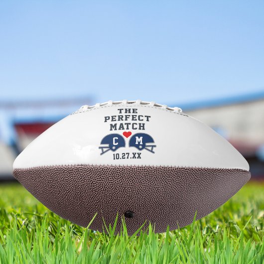 完璧なマッチ・フットボール結婚のモノグラム アメリカンフットボール