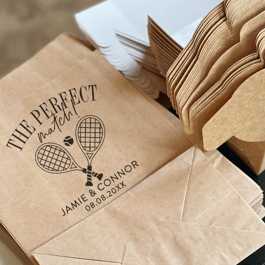 完璧なマッチSave the Date 結婚's Tennis ラバースタンプ
