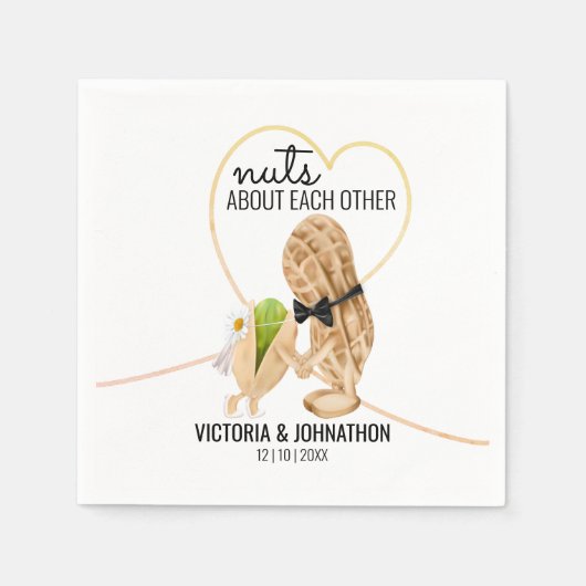 完璧なミックスナッツおもしろい |の結婚処理 スタンダードカクテルナプキン (正面)