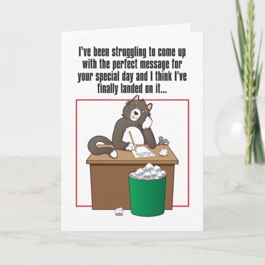 完璧なメッセージユーモアのある誕生日カード カード (正面)