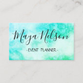 完璧なラグジュアリーホワイトグリーンビジネスカード 名刺 (正面)