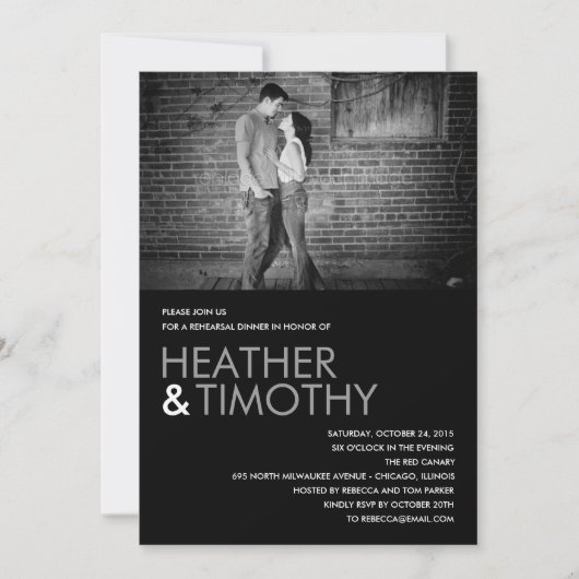 完璧なリハーサルディナー/シャワー招待状 招待状 (正面)