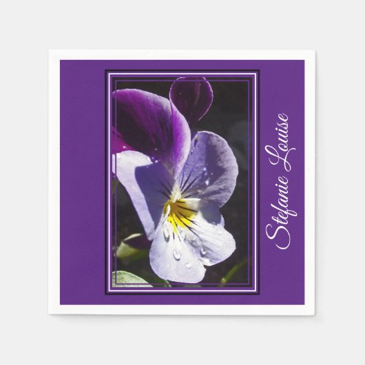 完璧なヴィオラの花 スタンダードカクテルナプキン (正面)