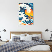 完璧なヴィンテージ日本の波 キャンバスプリント (インサイチュ (寝室))
