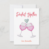 完璧な一緒に水の色バレンタインホリデーカード ノートカード (正面)