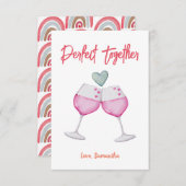 完璧な一緒に水の色バレンタインホリデーカード ノートカード (正面/裏面)