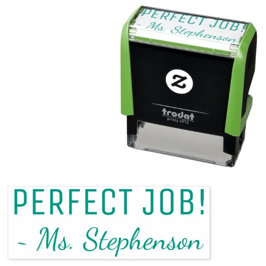 "完璧な仕事!" +チューター名カスタムラバースタンプ セルフインキングスタンプ (インサイチュ)