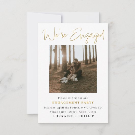 完璧な写真, 2枚の写真を使ったエンゲージメント発表 招待状 (正面)