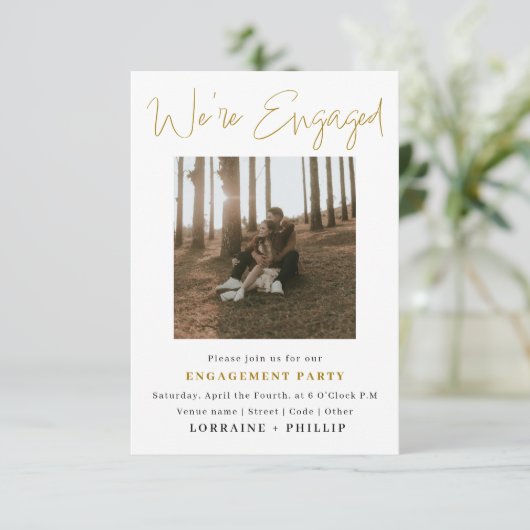 完璧な写真, 2枚の写真を使ったエンゲージメント発表 招待状 (スタンド正面)