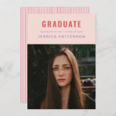 完璧な卒業生ゴールデンピンク 案内状 (正面/裏面)