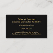 完璧な唇 – ホットピンクグリッターと金ゴールド 名刺 (裏面)