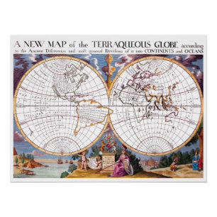 完璧な地球儀の新しい地図ポスター ポスター
