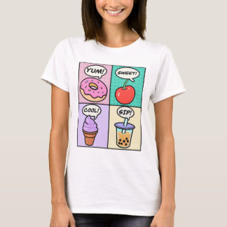 完璧な夏のトリートドーナツ、さくらんぼアイスバブル Tシャツ