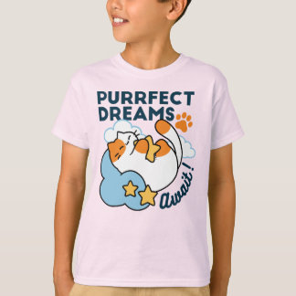完璧な夢が待っている – かわいい寝猫の夢のような世界 Tシャツ