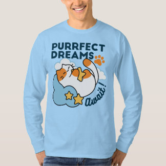 完璧な夢が待っている – かわいい寝猫の夢のような世界 Tシャツ
