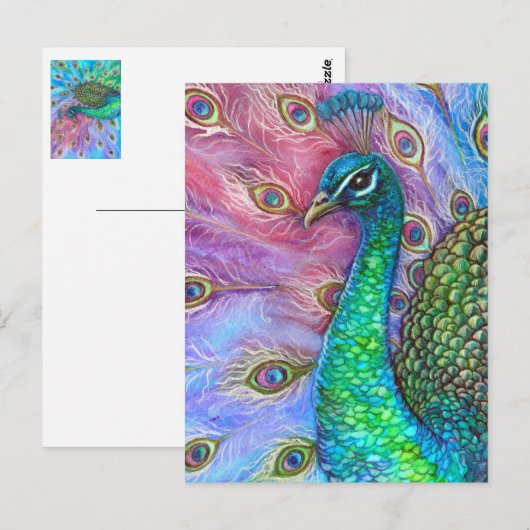 完璧な孔雀。 ポストカード (正面/裏面)