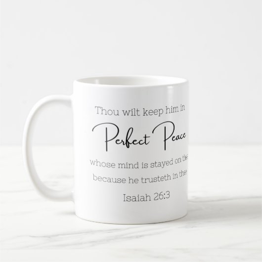 完璧な平和マグイサイヤ26:3 コーヒーマグカップ (左)
