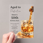 完璧な年齢の男性の誕生日パーティー アクリル招待状 (インサイチュ (ポータブル))