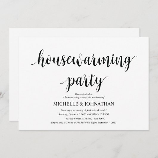 完璧な引っ越し祝いパーティーパーティの招待状カード 招待状 (正面/裏面)