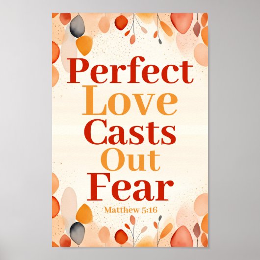 完璧な愛が恐怖を投げ出すボホ・クリスチャン・アート ポスター (正面)