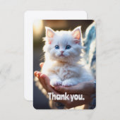 完璧な感謝:子猫プリントフラットサンキューカード サンキューカード (正面/裏面)